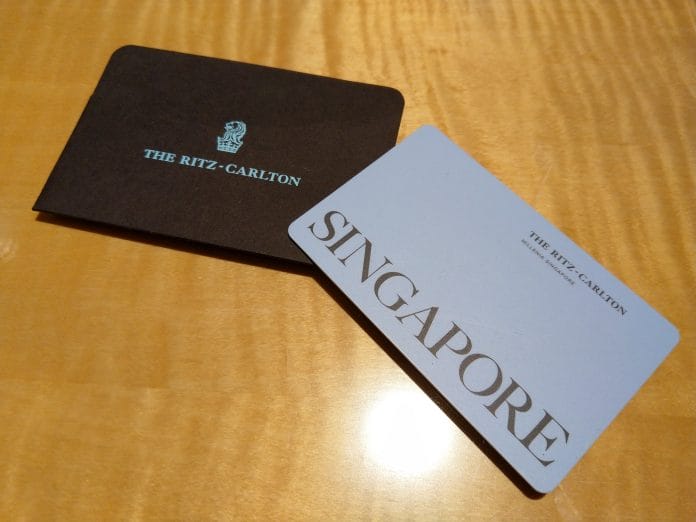 ritz-carlton millenia singapore Beautiful keycards and keycard holder