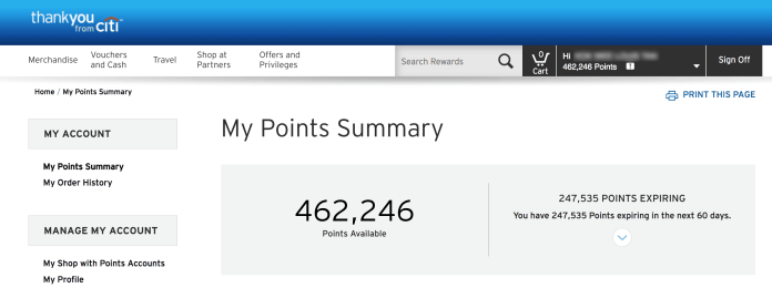 Checking citi rewards points expiry 1