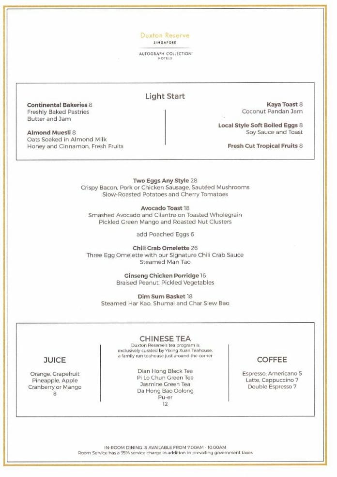Yellow Pot Breakfast Menu