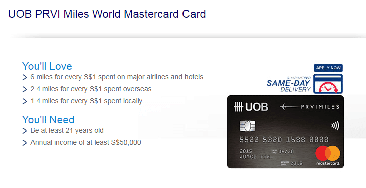 Uob Prvi Miles Credit Card Moneysmart Review 2019 Moneysmart Sg