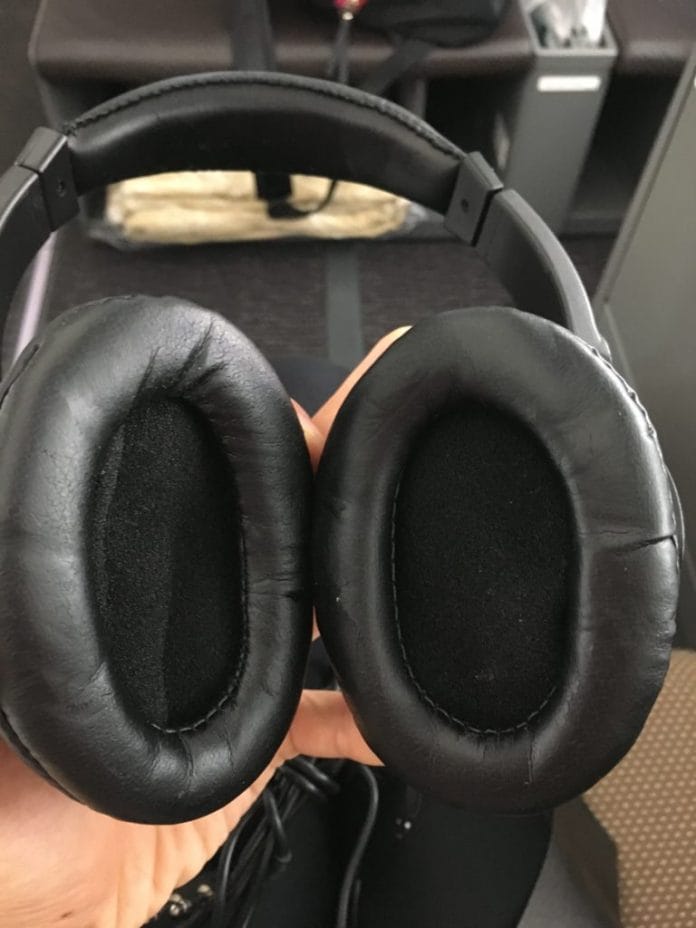 Oman Air business class unbranded headphones