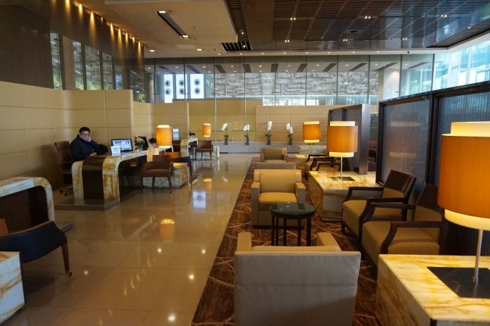 SIA First Class reception area at Terminal 3