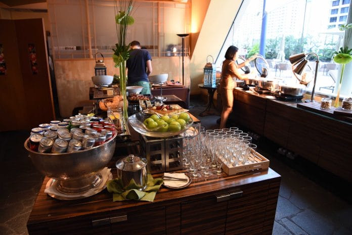 Buffet spread for evening drinks