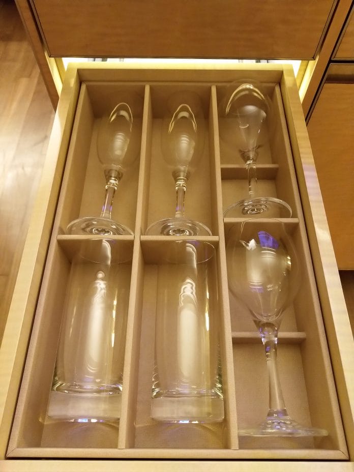 Wine glasses and champagne flutes plus tall glasses