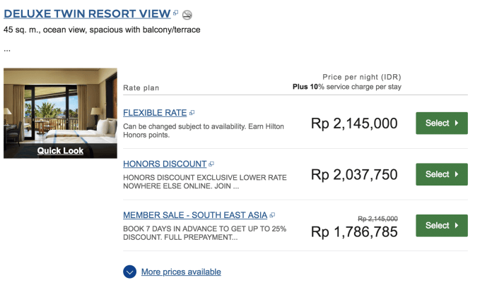 Conrad Bali sale rate