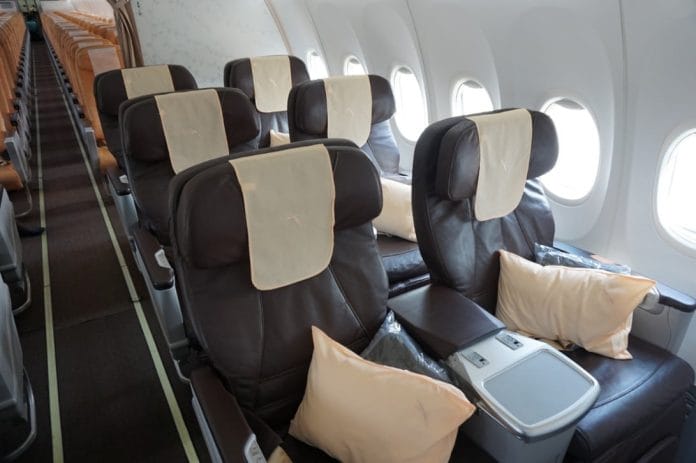 SilkAir's current Business Class seat on the B737-800 aircraft