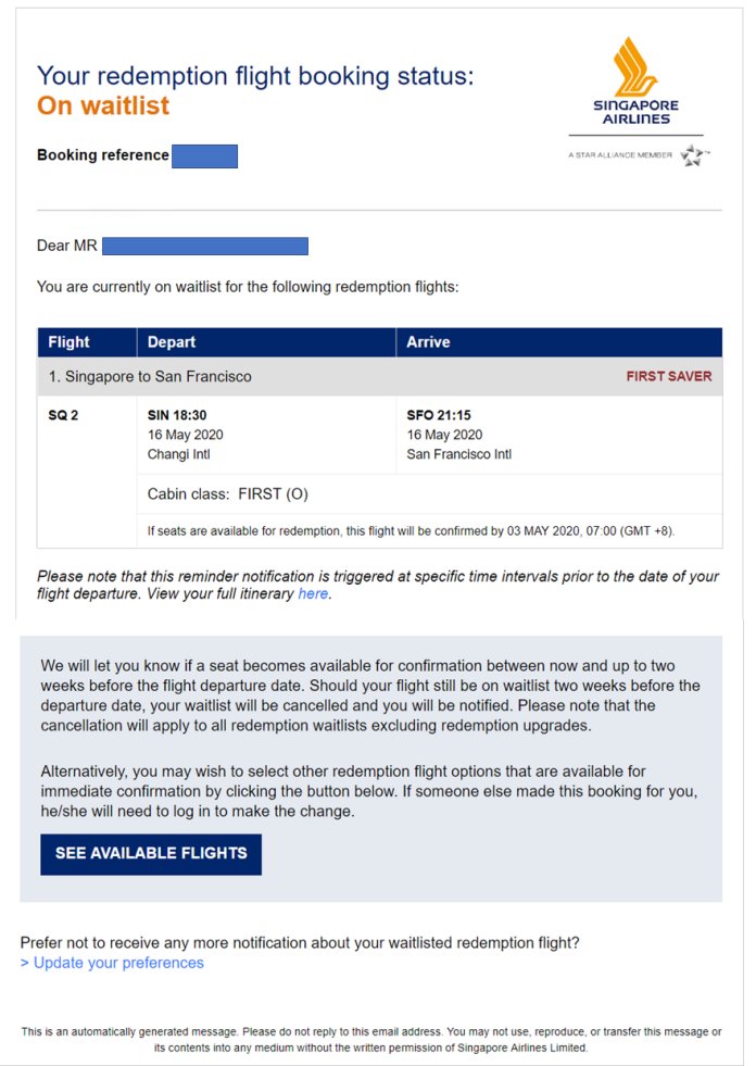What do Singapore Airlines' waitlist reminder emails tell you? | The ...