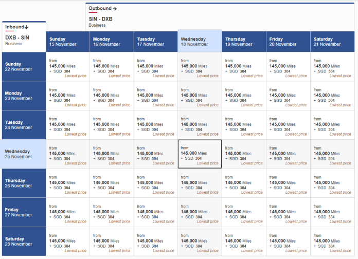 Emirates not offering saver awards