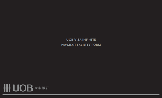 uob visa infinite metal payment facility