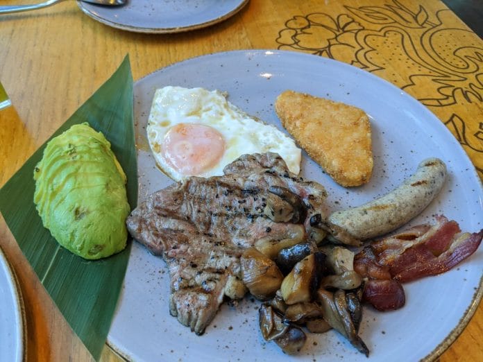 W Kitchen Table breakfast- steak and eggs