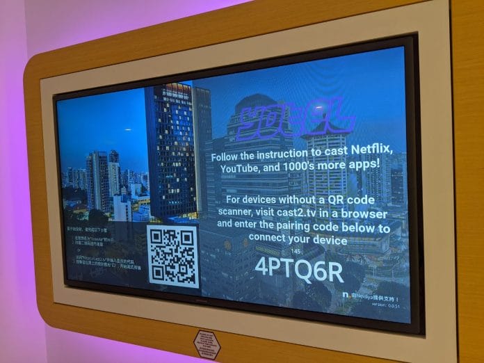 YOTELAir Changi Premium Queen Room- Chromecast pairing screen