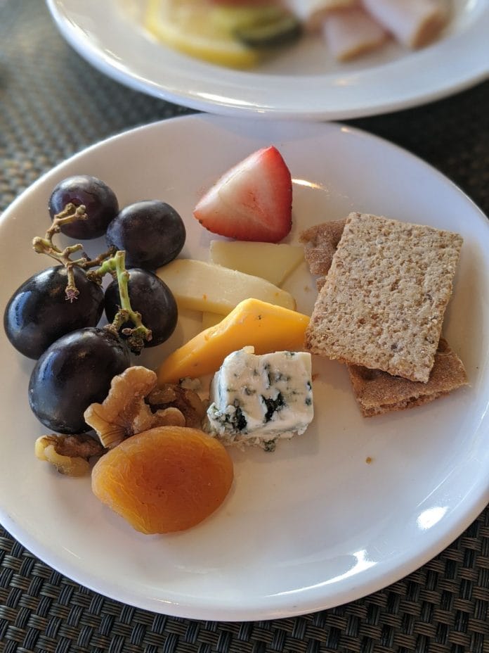 Cheese, crackers and fruit