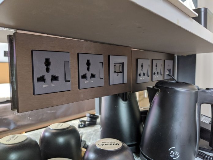 Hotel Soloha- Vanity area power ports and USB
