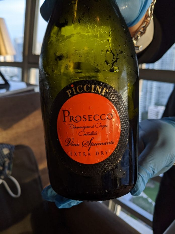 Prosecco during evening cocktails