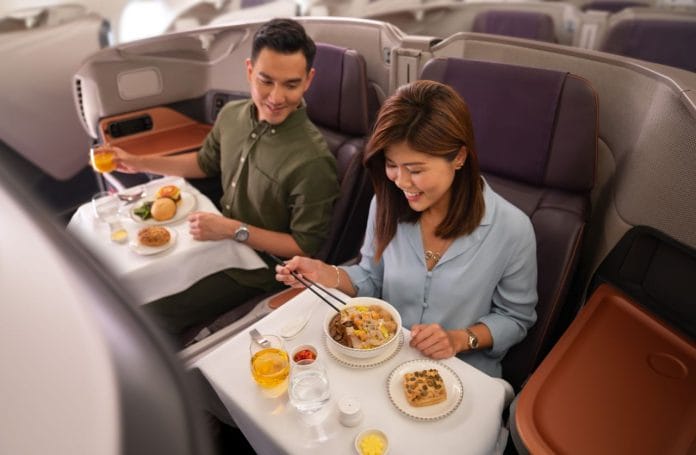 Singapore Airlines Business Class Dining