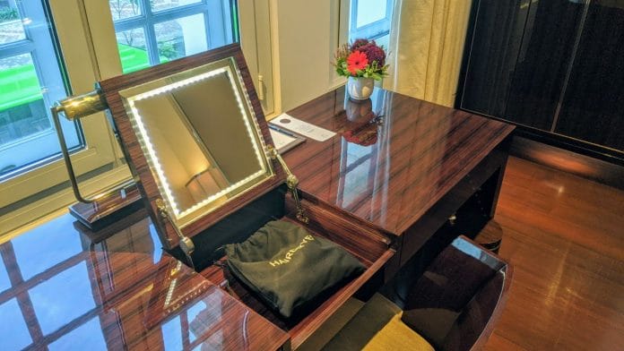 Vanity desk and mirror