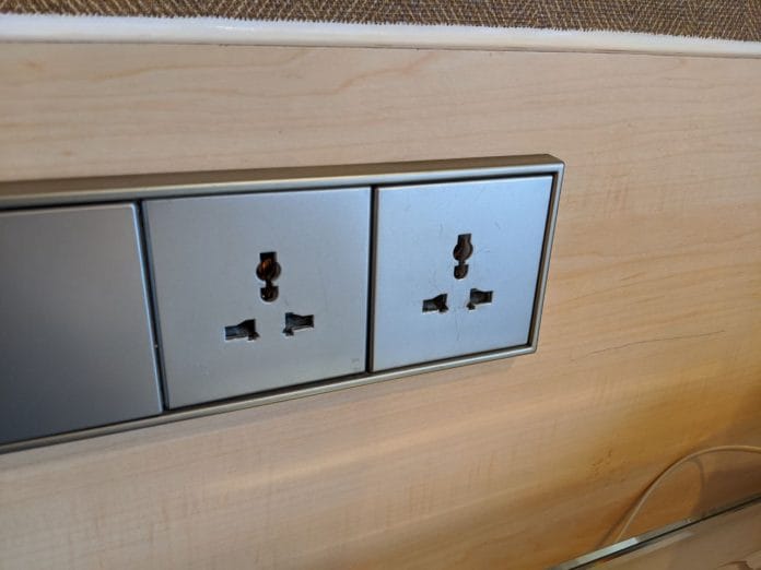 Hilton Singapore Premium Room power outlets