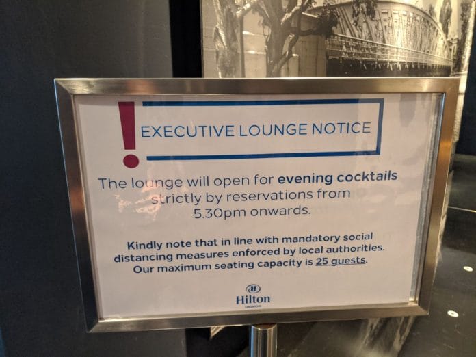 Hilton Singapore Executive Lounge restrictions