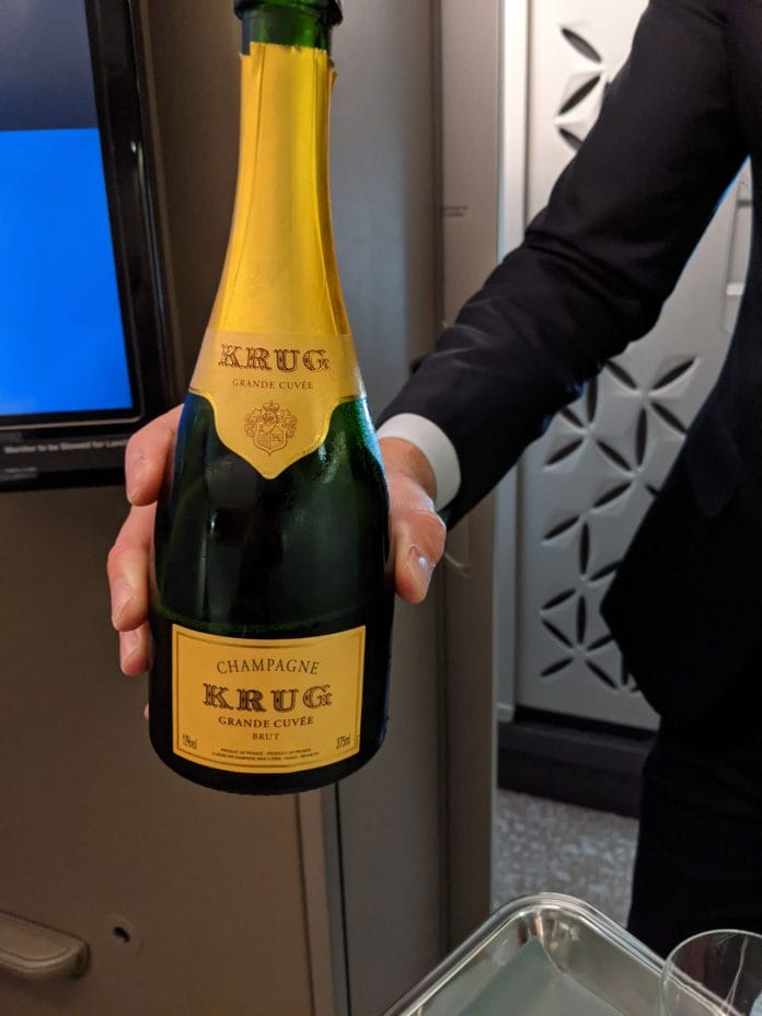 A380 suites welcome drink
