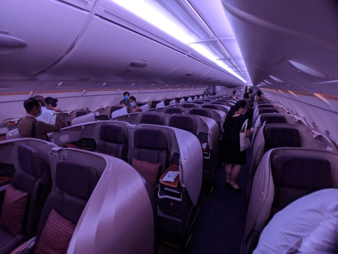 Restaurant A380 Business Class cabin