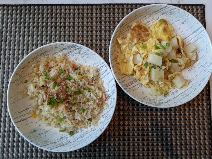 Fried rice and carrot cake