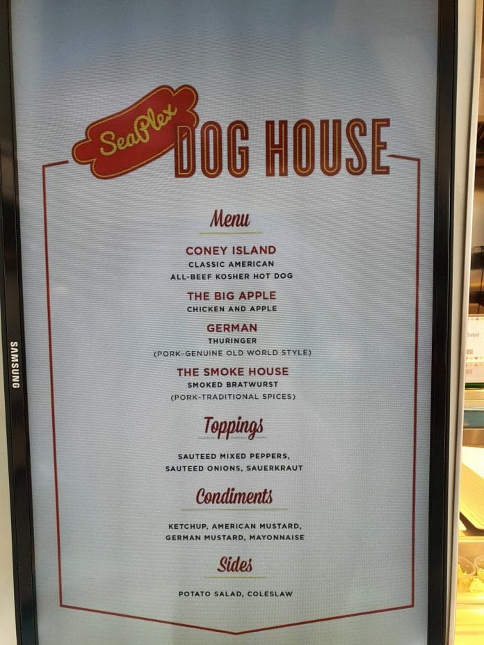 SeaPlex Dog House menu