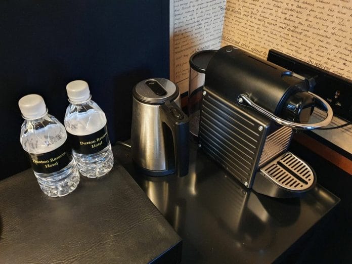 Coffee machine and bottled water