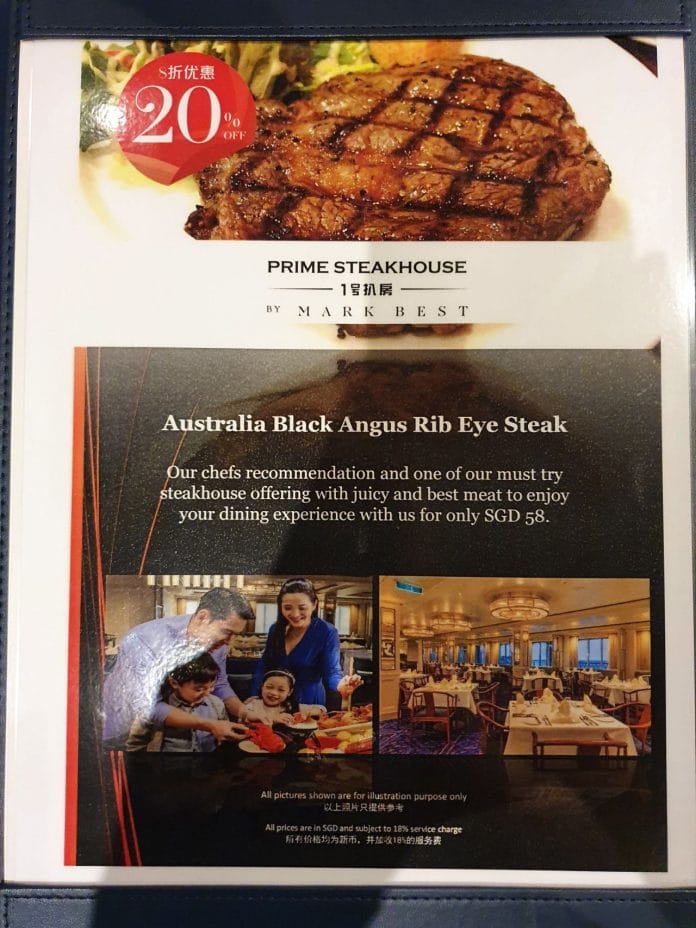 Embarkation day sale- Prime Steakhouse