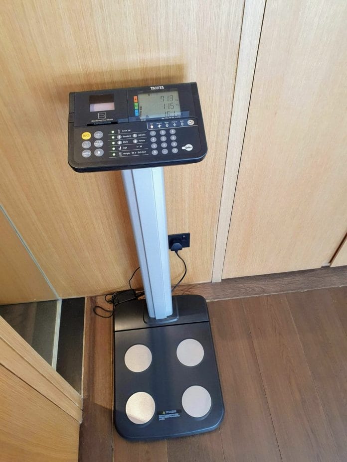 Conrad Singapore gym body fat analysis machine
