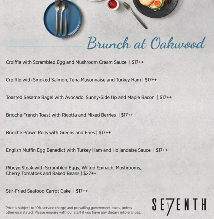 SE7ENTH brunch menu