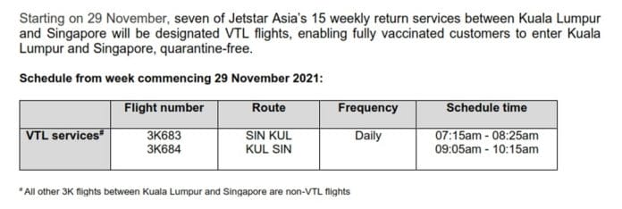 Malaysia singapore flight vtl to Full list