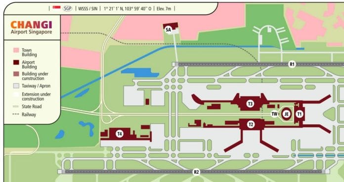 Singapore - Singapore Changi International (SIN) Airport Terminal Map -  Overview