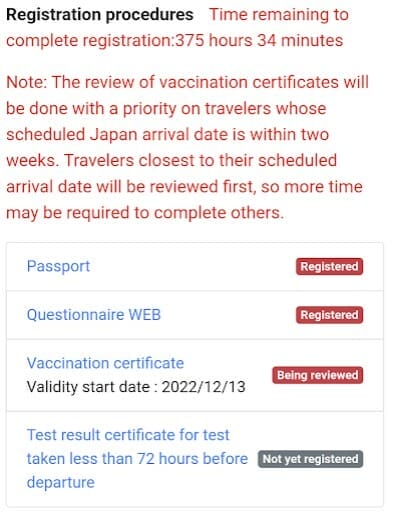 japan travel registration