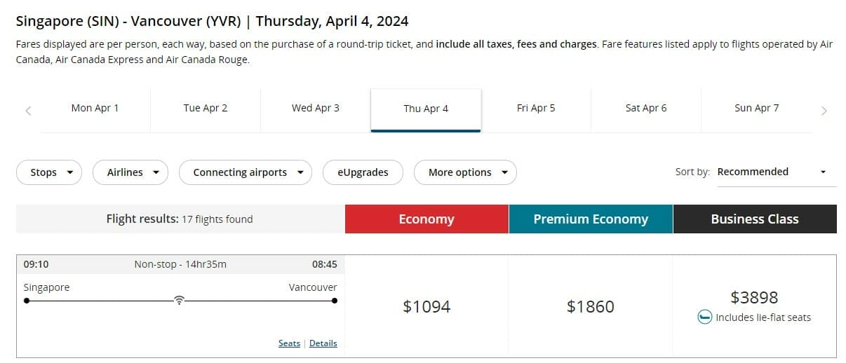 Air Canada Launching Non Stop Singapore Vancouver Flights In 2024 The   Air Canada 